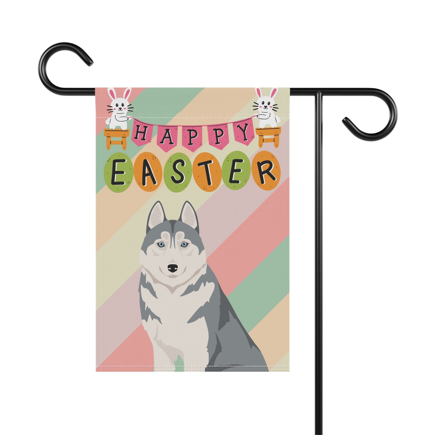 Siberian Husky Dog Easter Garden Flag