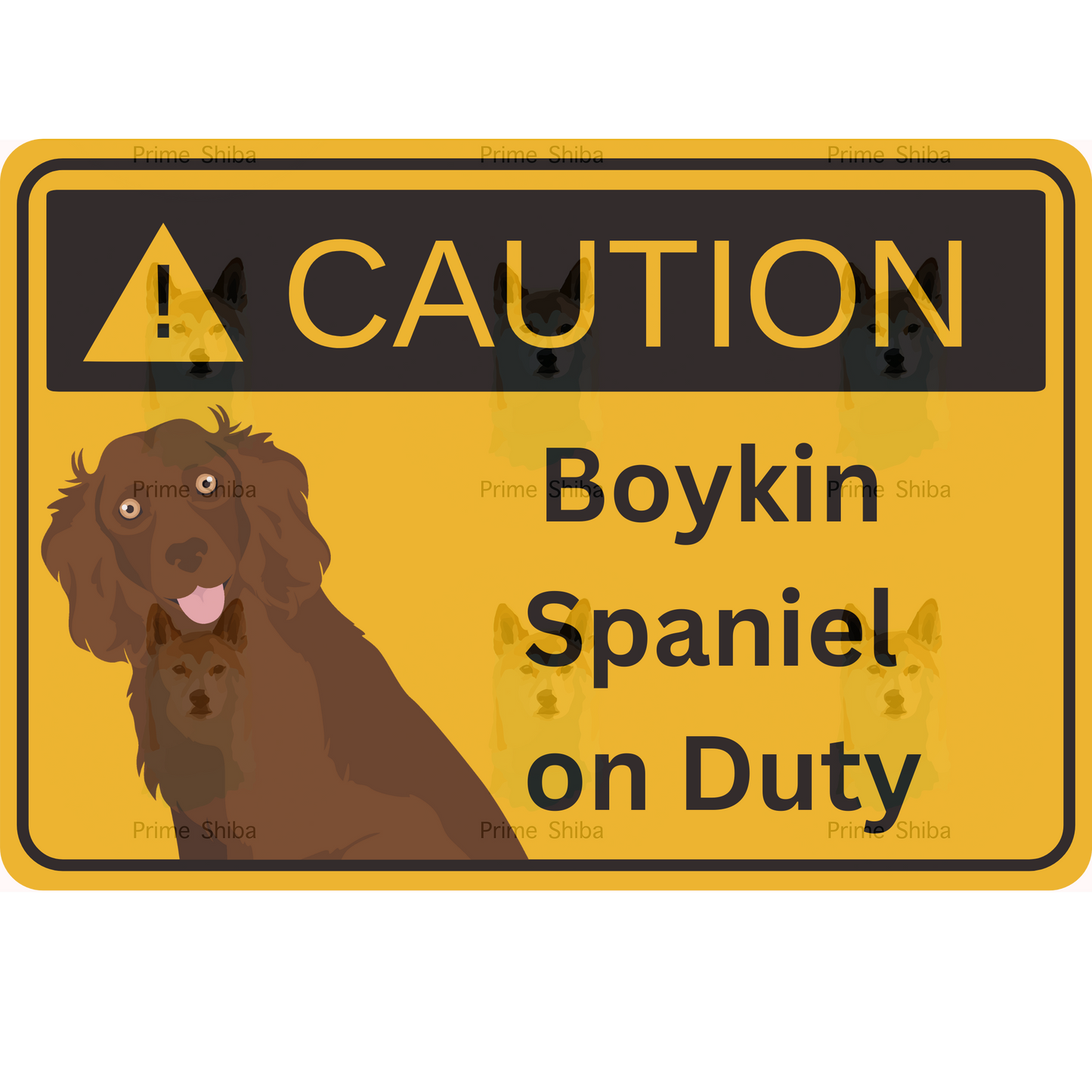 Boykin Spaniel Dog 5in Transparent Caution Sticker