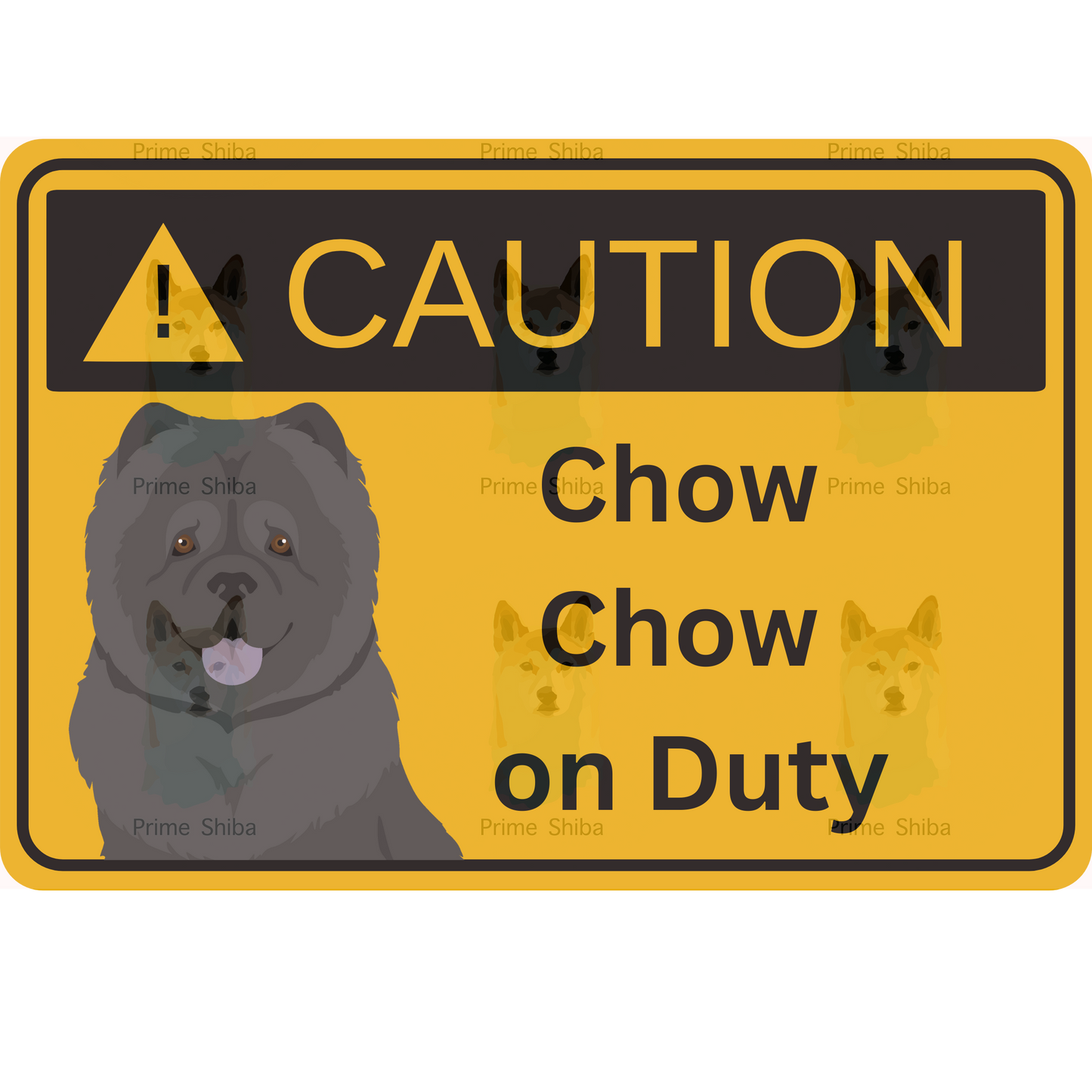 Chow Chow Dog 5in Transparent Caution Sticker