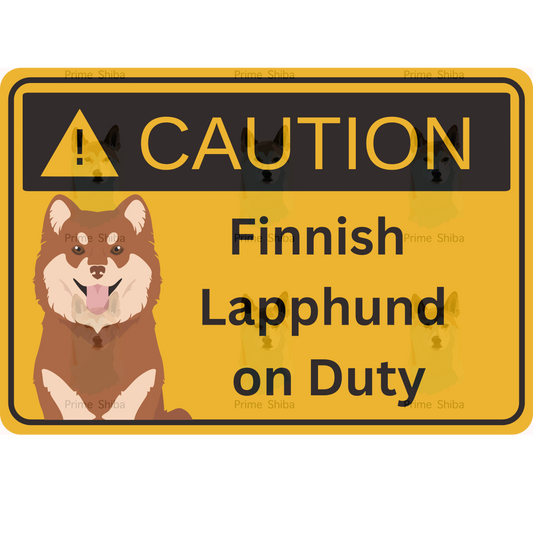 Finnish Lapphund Dog 5in Transparent Caution Sticker