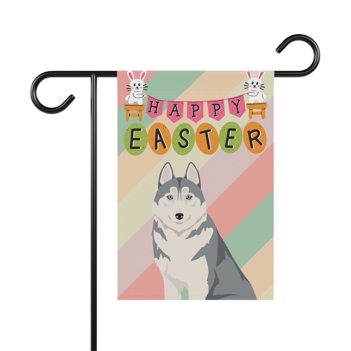 Siberian Husky Dog Easter Garden Flag