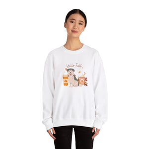 Aidi Dog Fall Unisex Heavy Blend Crewneck Sweatshirt