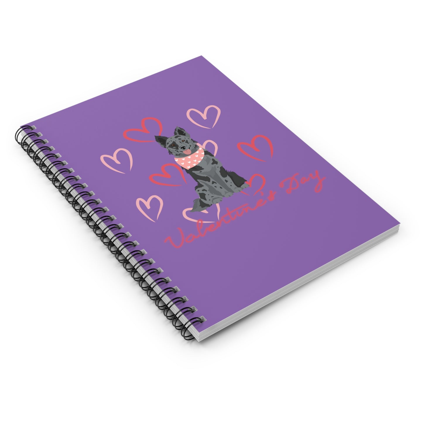 Mudi Dog Valentines Day Spiral Notebook - Ruled Line, Mudi Mom, Mudi Lover, Mudi Gift