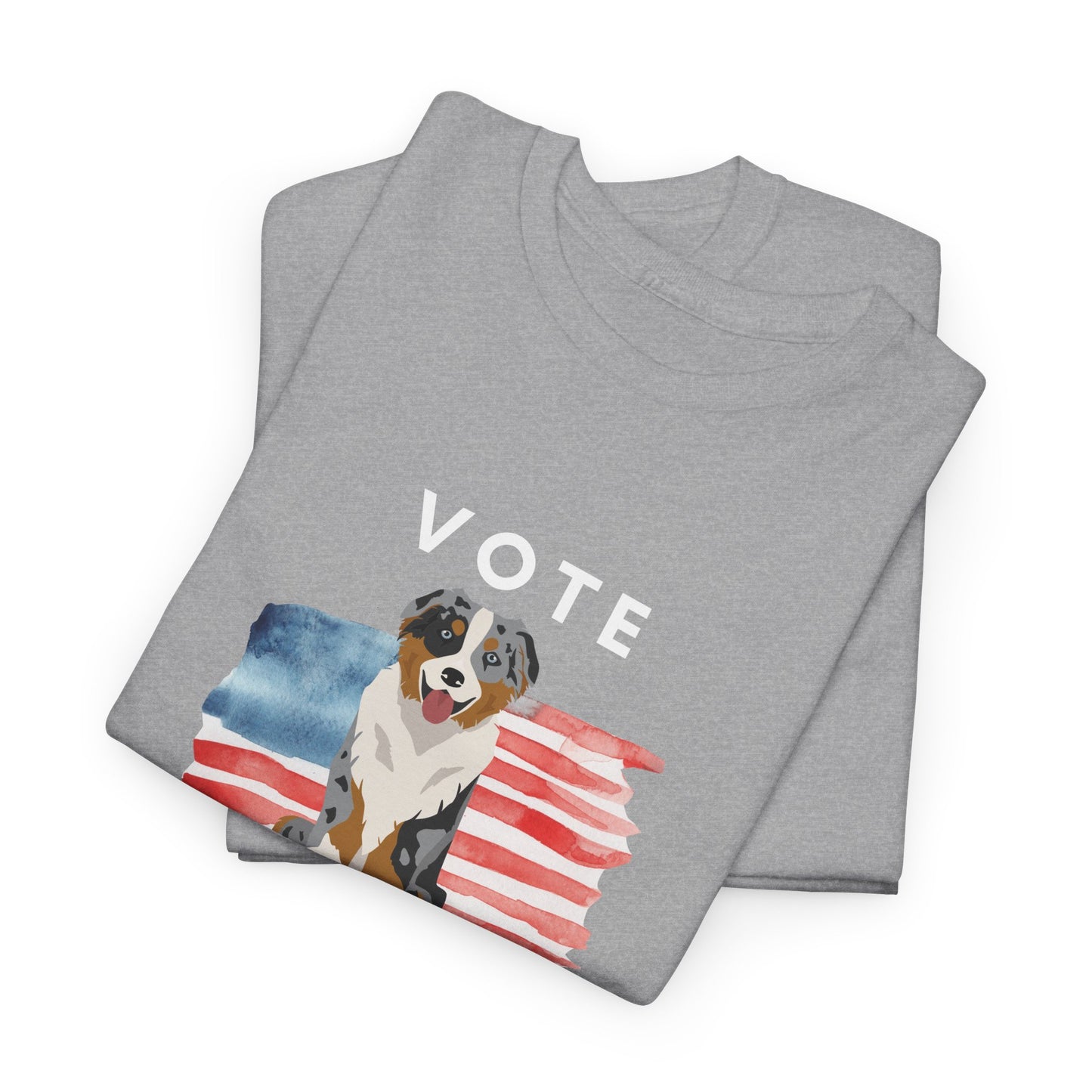 Australian Shepherd Dog Vote 2024, Election Unisex Heavy Cotton Tee, Dog Mom Gift, AKC