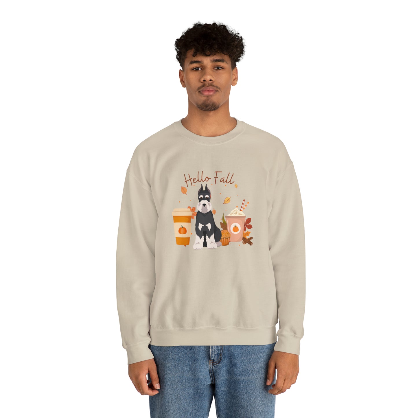 Schnauzer Dog Fall Halloween Unisex Heavy Blend Crewneck Sweatshirt