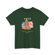 Load image into Gallery viewer, Cocker Spaniel Dog Vote 2024, Election Unisex Heavy Cotton Tee, Dog Mom Gift, AKC
