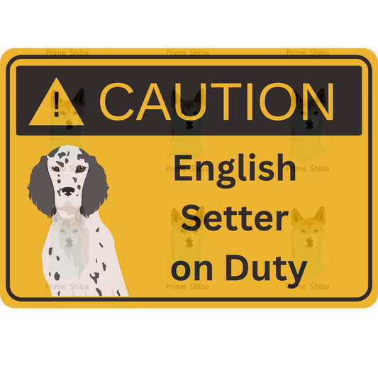 English Setter Dog 5in Transparent Caution Sticker