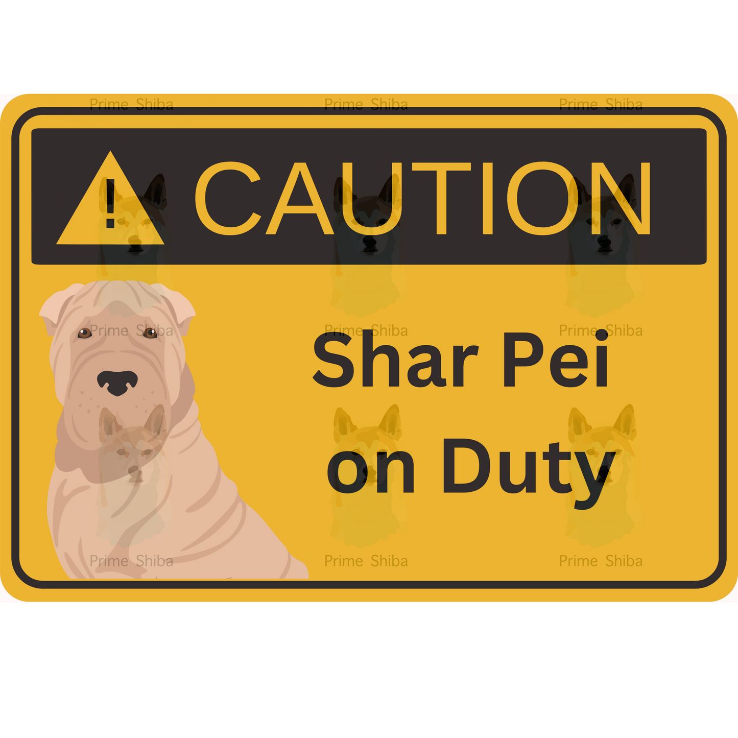 Shar Pei Dog 5in Transparent Caution Sticker