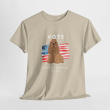 Load image into Gallery viewer, Cocker Spaniel Dog Vote 2024, Election Unisex Heavy Cotton Tee, Dog Mom Gift, AKC
