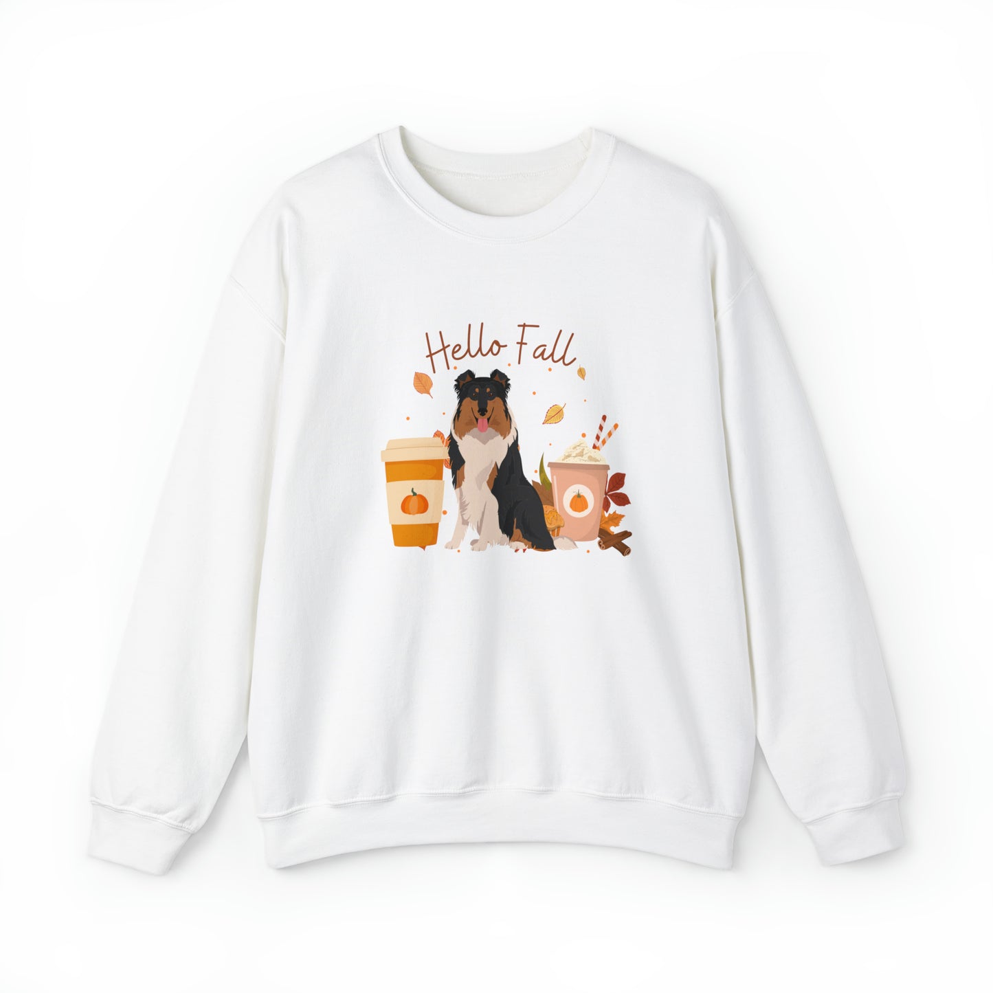 Rough Collie Dog Fall Halloween Unisex Heavy Blend Crewneck Sweatshirt