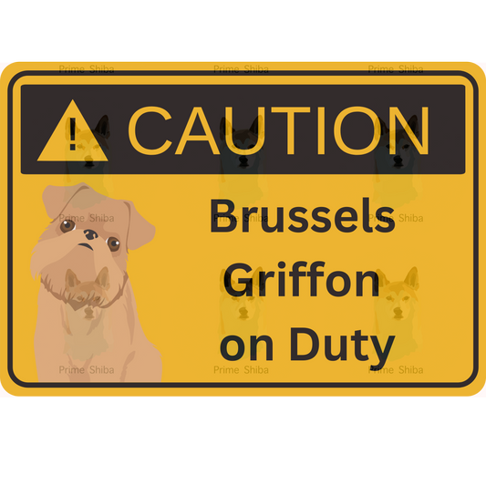 Brussels Griffon Dog 5in Transparent Caution Sticker