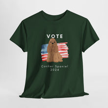 Load image into Gallery viewer, Cocker Spaniel Dog Vote 2024, Election Unisex Heavy Cotton Tee, Dog Mom Gift, AKC
