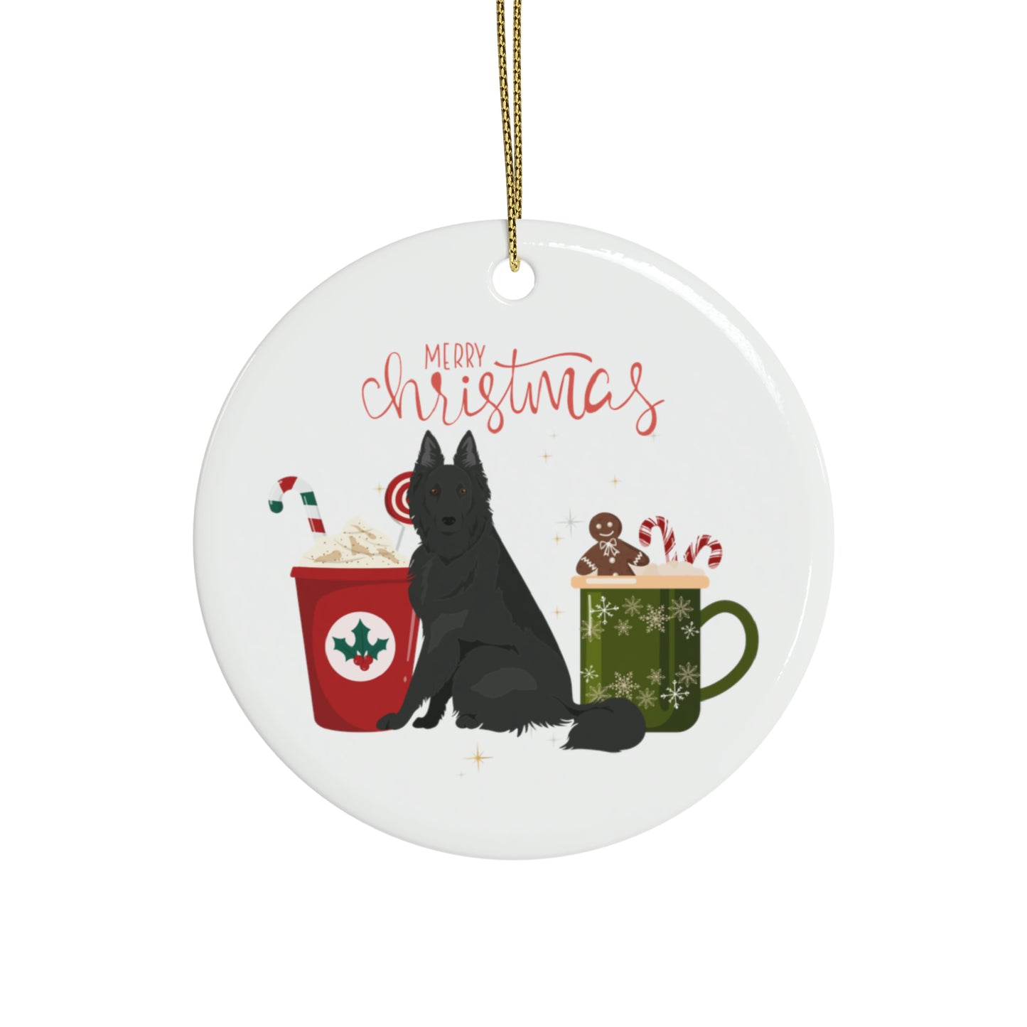 Belgian Shepherd Dog Ceramic Ornament