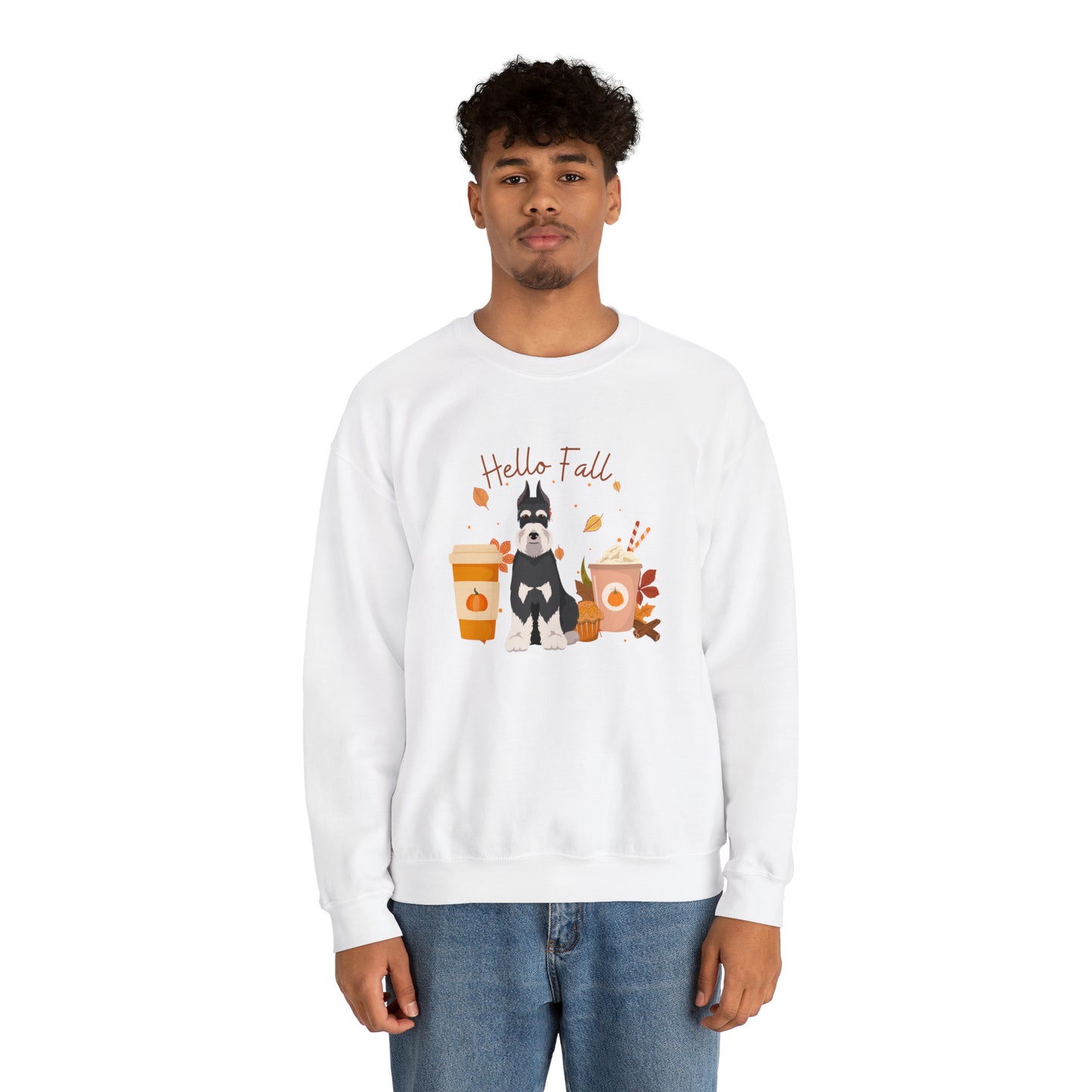 Schnauzer Dog Fall Halloween Unisex Heavy Blend Crewneck Sweatshirt