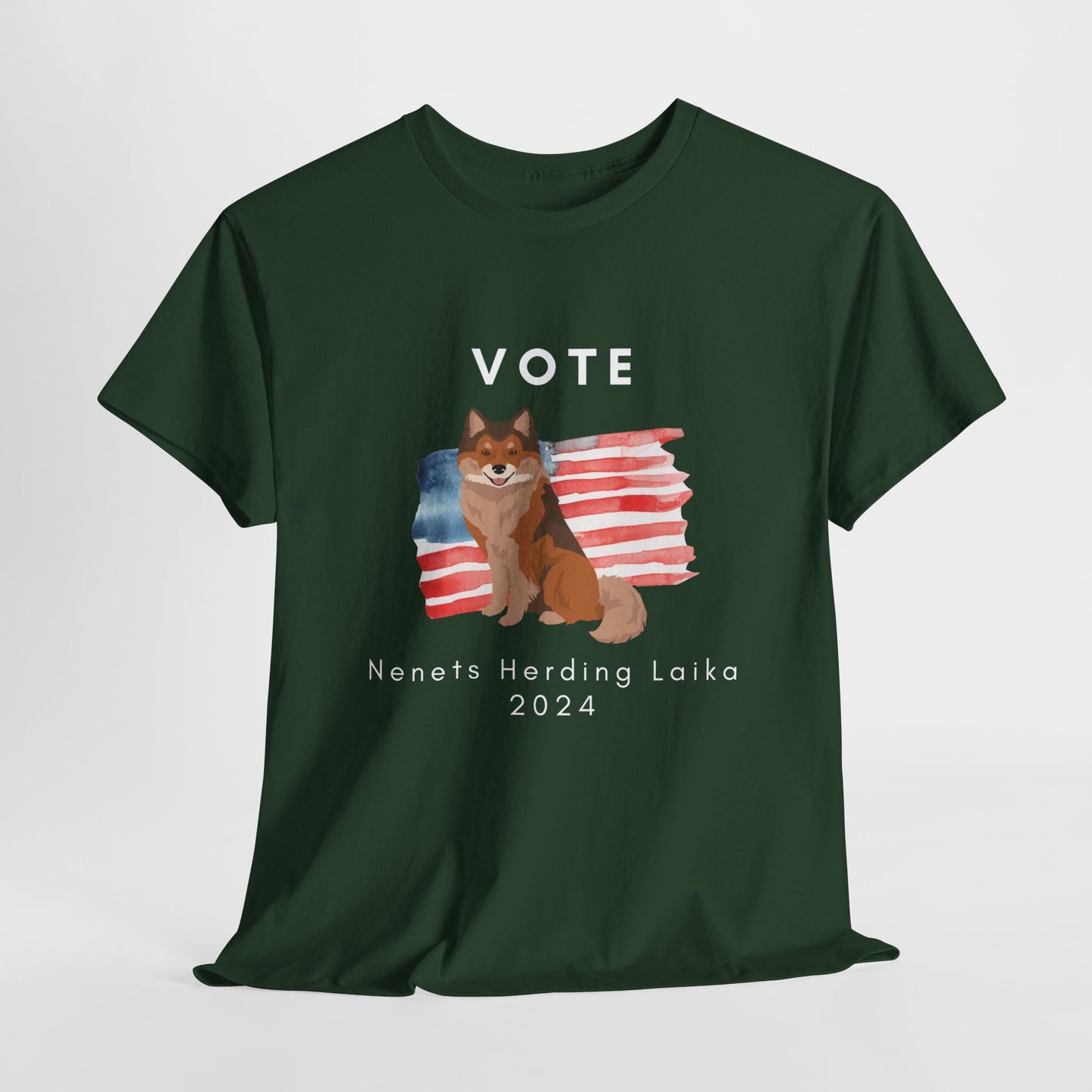 Nenets Herding Laika Dog Vote 2024, Election Unisex Heavy Cotton Tee, Dog Mom Gift, AKC