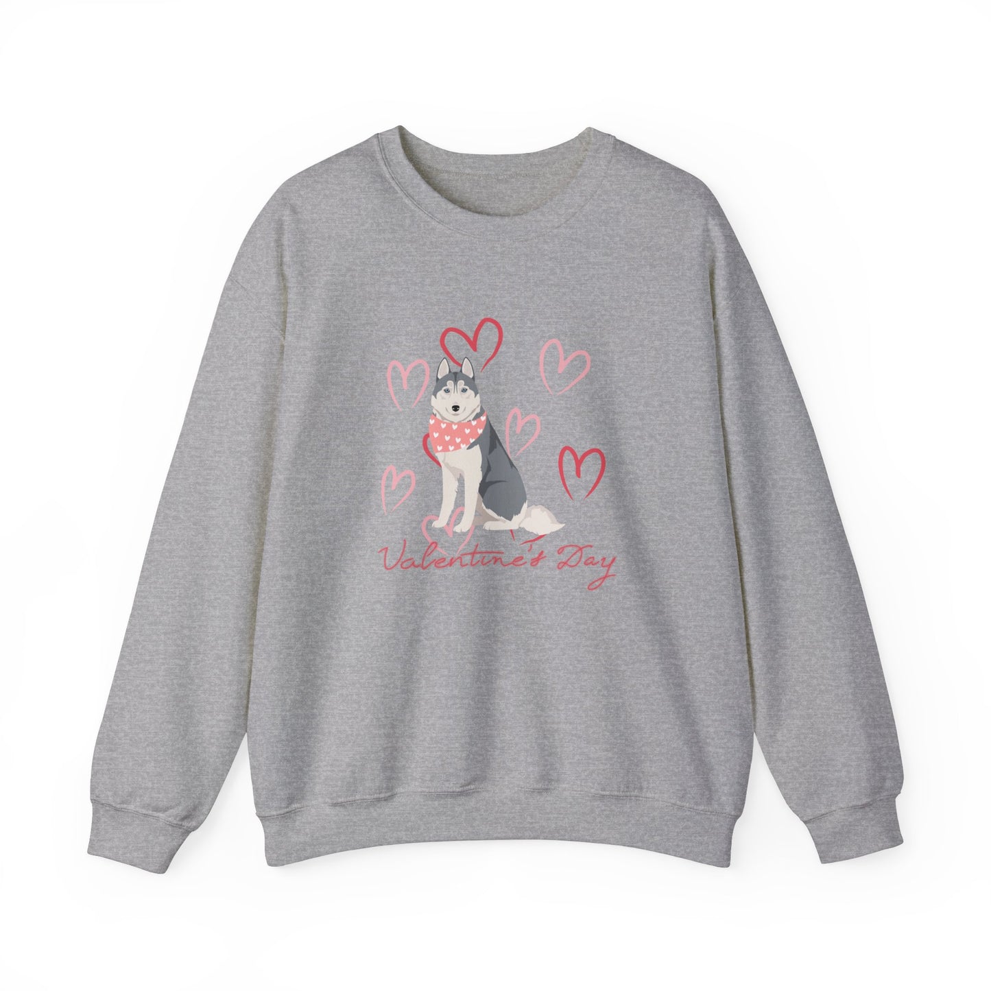 Siberian Husky Dog Valentines Day Unisex Heavy Blend Crewneck Sweatshirt