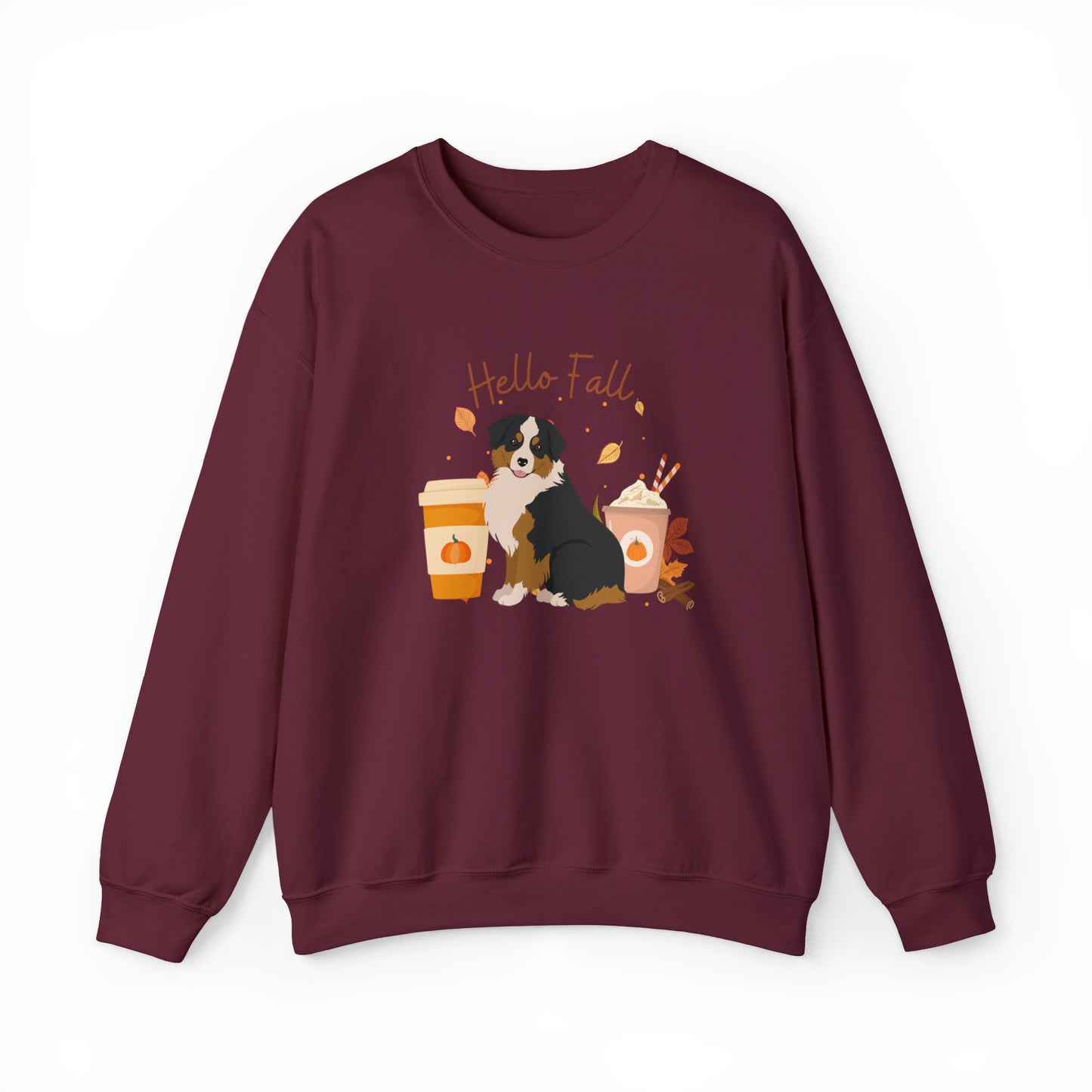 Miniature Australian Shepherd Dog Fall Halloween Unisex Heavy Blend Crewneck Sweatshirt