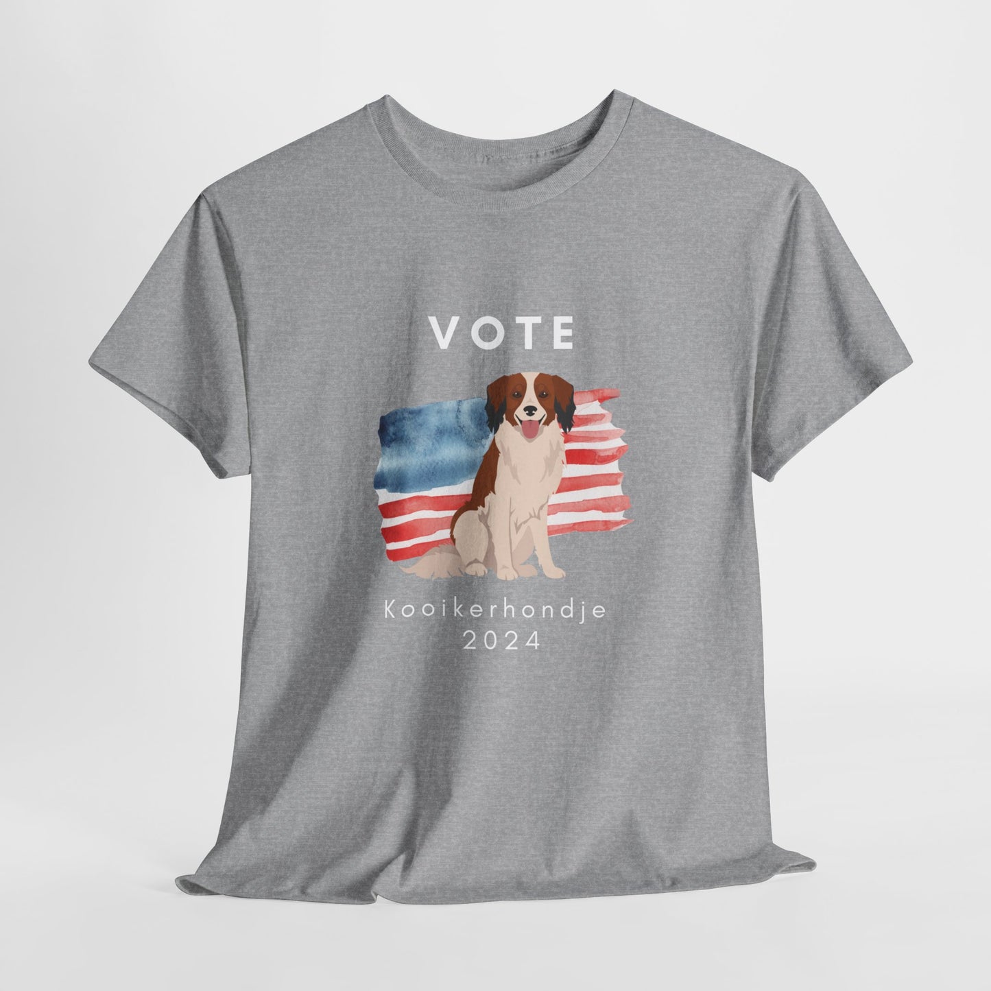 Kooikerhondje Dog Vote 2024, Election Unisex Heavy Cotton Tee, Dog Mom Gift, AKC