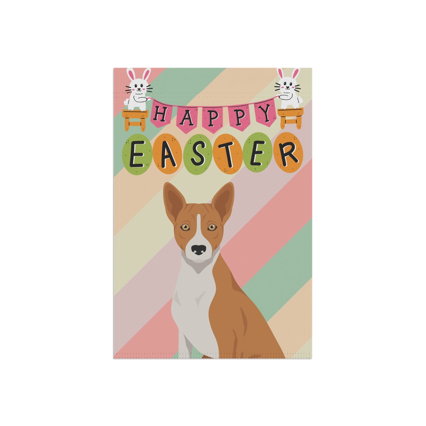 Basenji Dog Easter Garden Flag