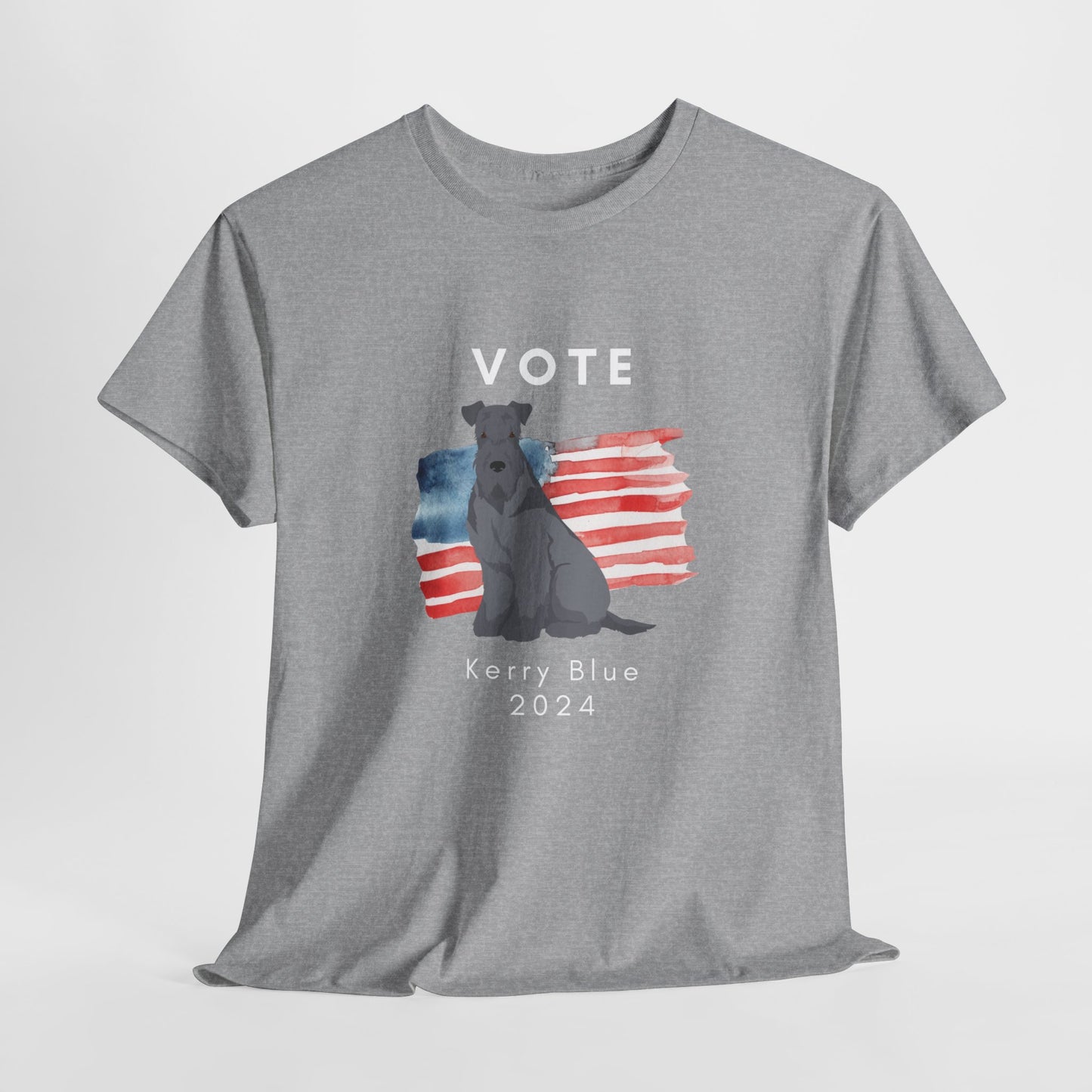 Kerry Blue Terrier Dog Vote 2024, Election Unisex Heavy Cotton Tee, Dog Mom Gift, AKC