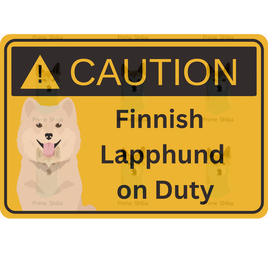 Finnish Lapphund Dog 5in Transparent Caution Sticker