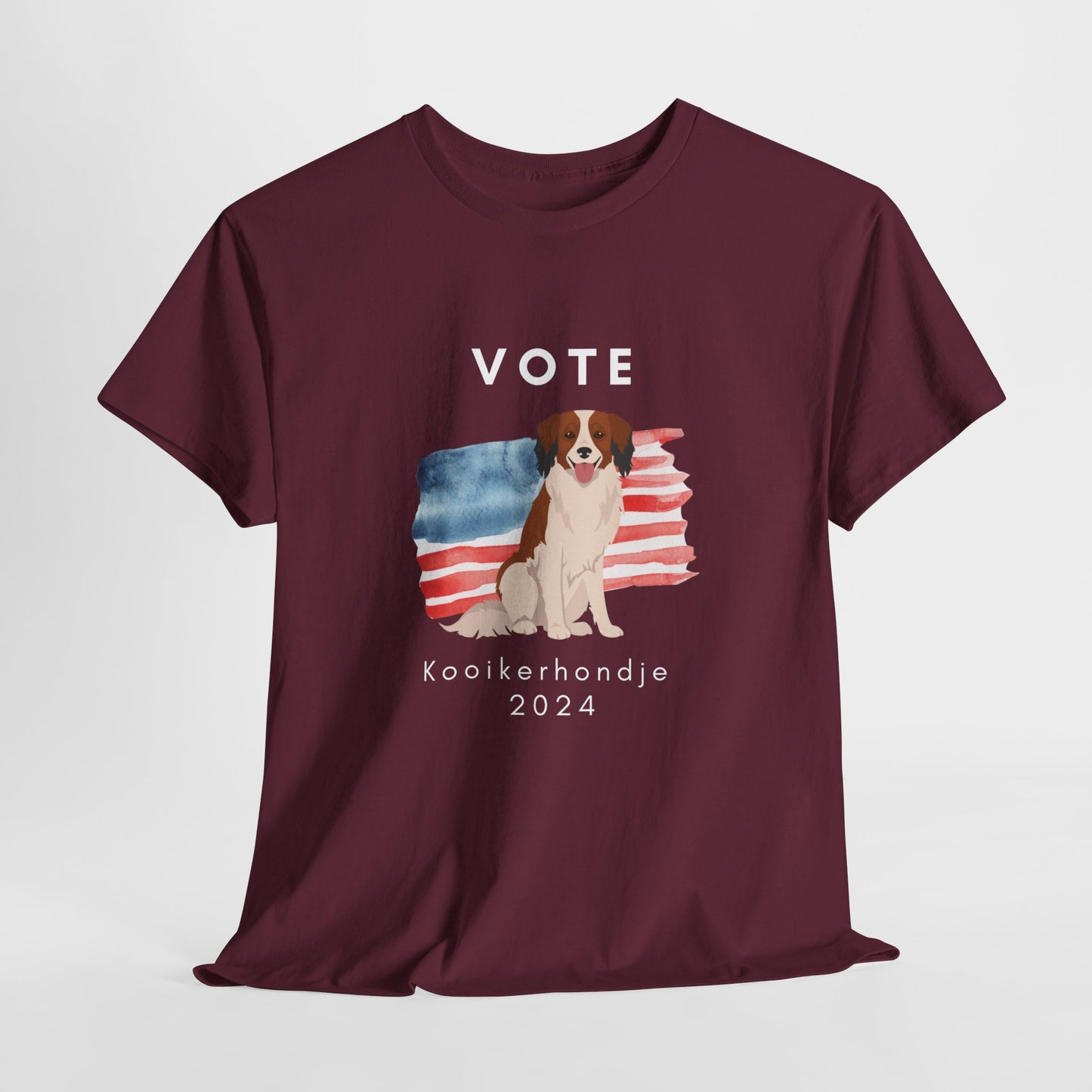 Kooikerhondje Dog Vote 2024, Election Unisex Heavy Cotton Tee, Dog Mom Gift, AKC