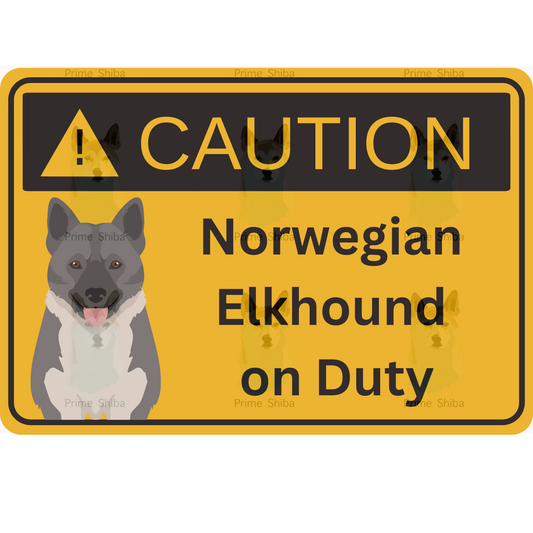 Norwegian Elkhound Dog 5in Transparent Caution Sticker