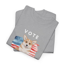 Load image into Gallery viewer, Pembroke Welsh Corgi Dog Vote 2024, Election Unisex Heavy Cotton Tee, Dog Mom Gift, AKC
