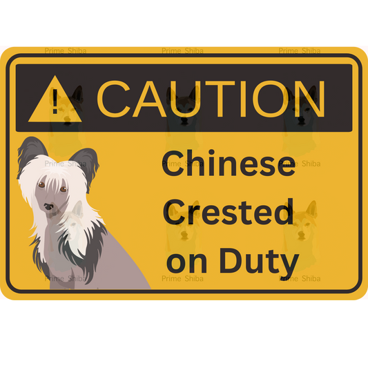 Chinese Crested Dog 5in Transparent Caution Sticker