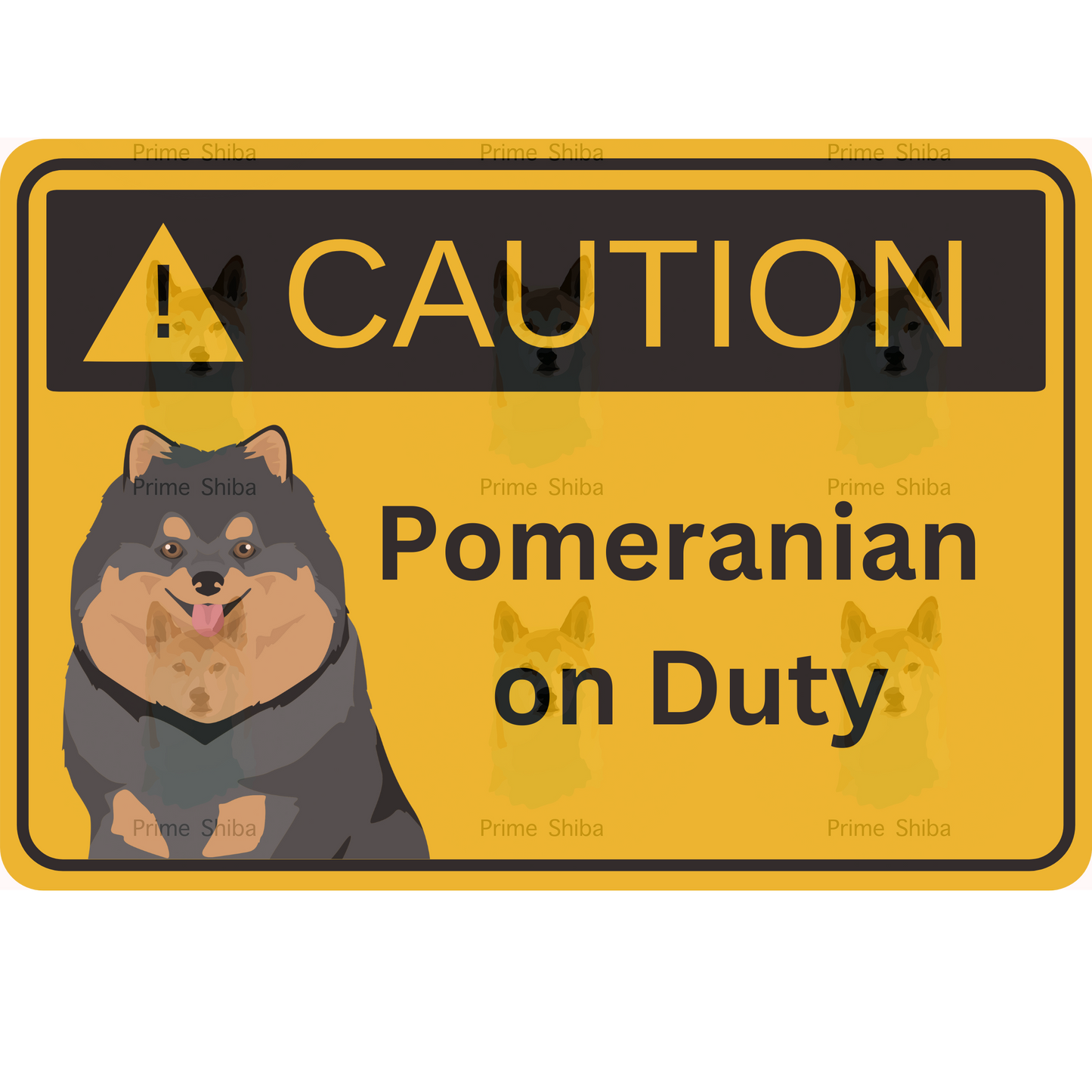 Pomeranian Dog 5in Transparent Caution Sticker