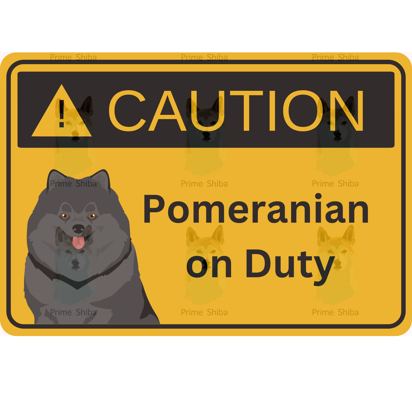 Pomeranian Dog 5in Transparent Caution Sticker