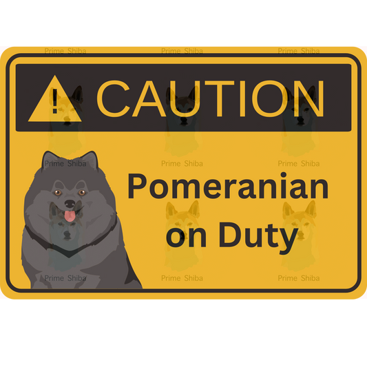 Pomeranian Dog 5in Transparent Caution Sticker