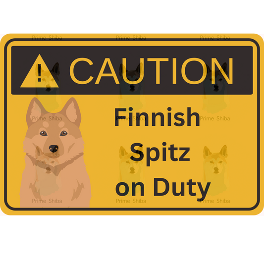 Finnish Spitz Dog 5in Transparent Caution Sticker