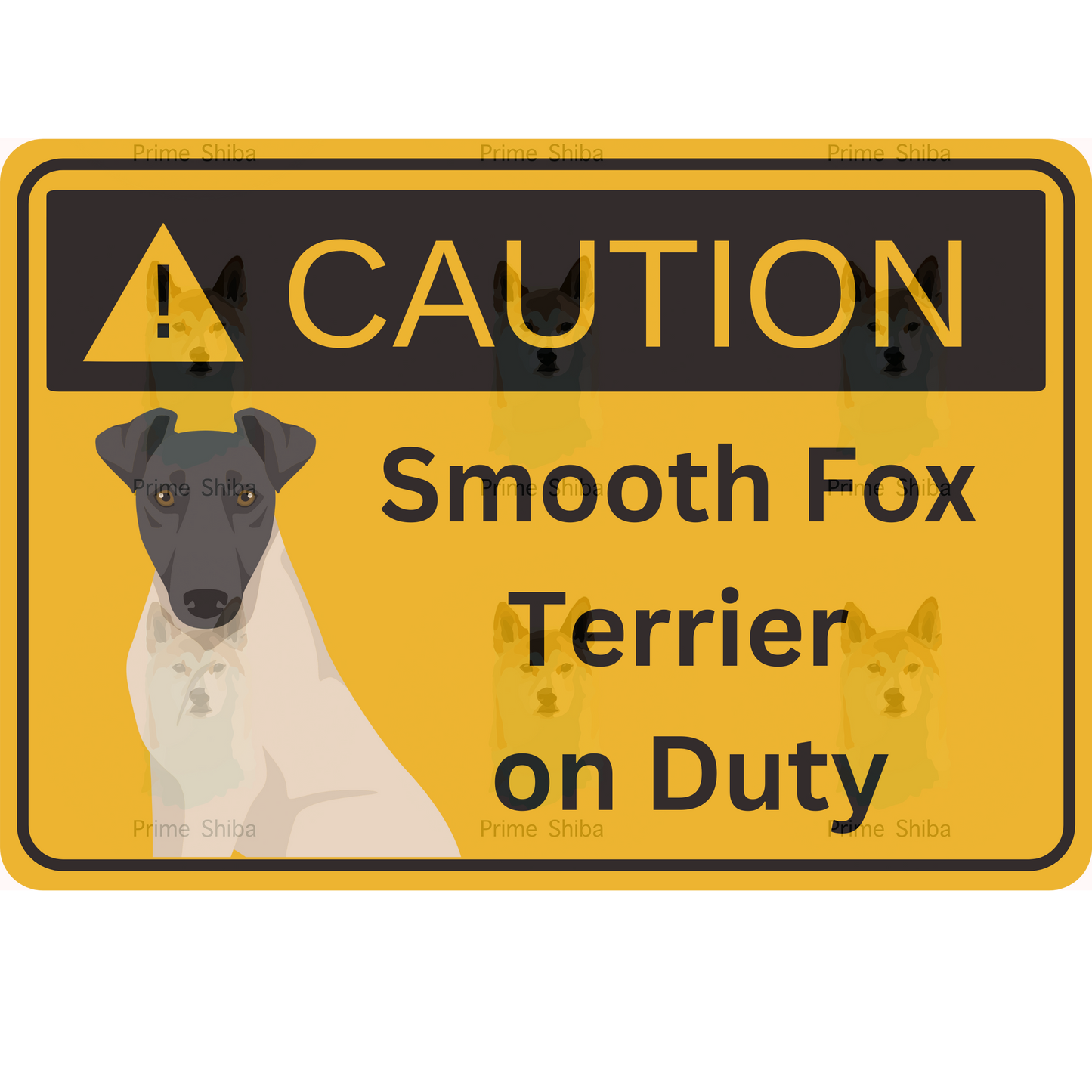 Smooth Fox Terrier Dog 5in Transparent Caution Sticker