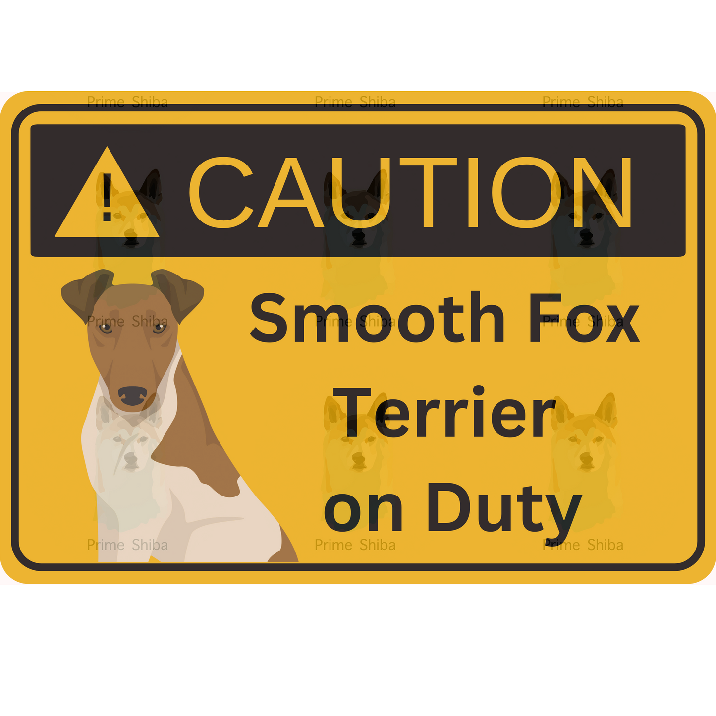 Smooth Fox Terrier Dog 5in Transparent Caution Sticker