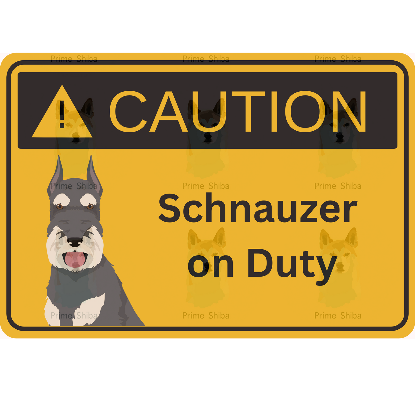 Schnauzer Dog 5in Transparent Caution Sticker