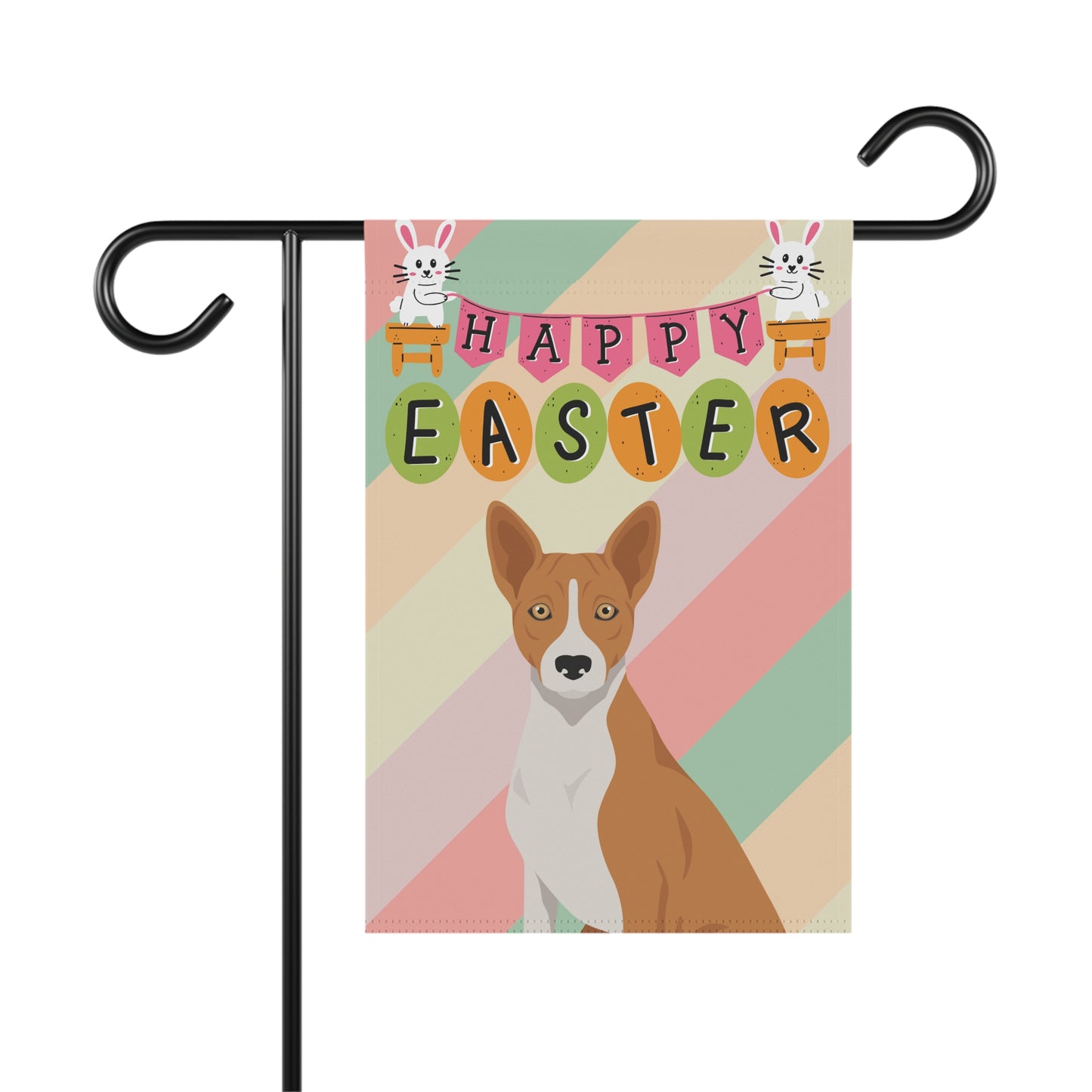 Basenji Dog Easter Garden Flag