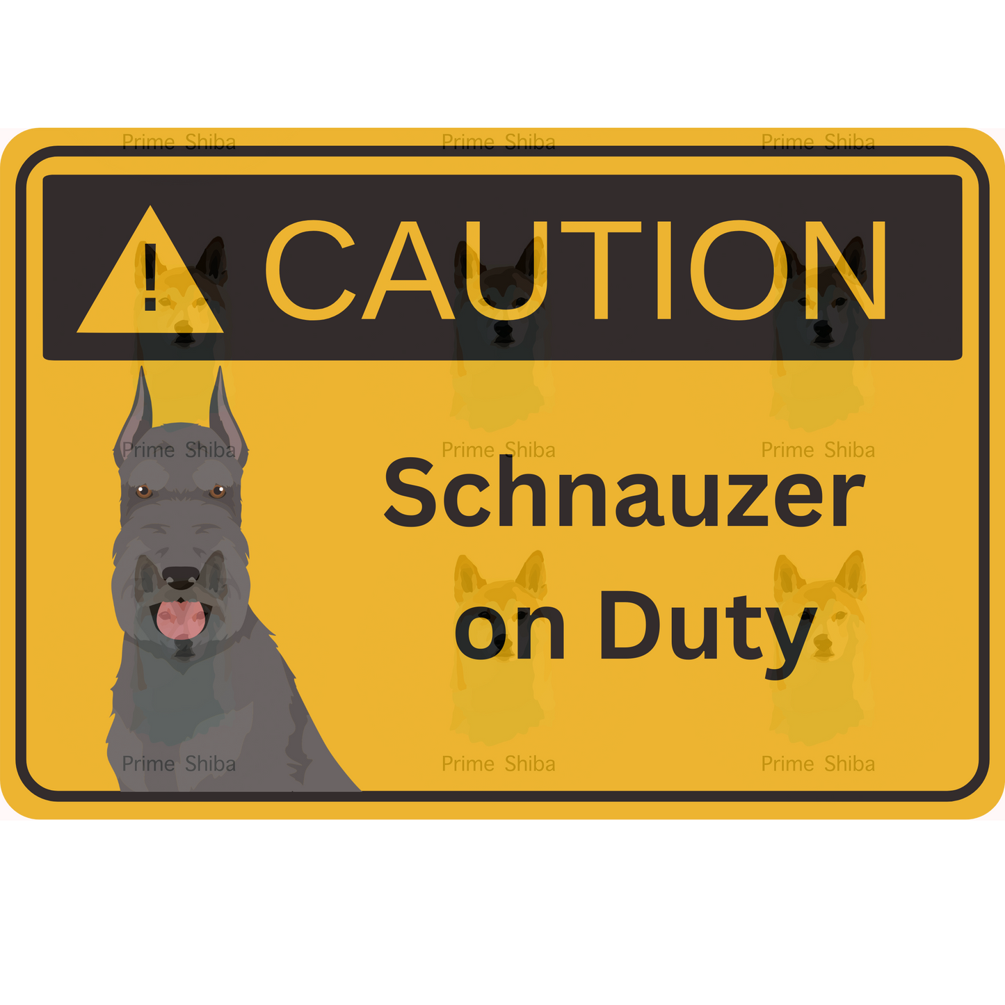 Schnauzer Dog 5in Transparent Caution Sticker