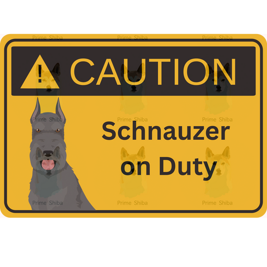 Schnauzer Dog 5in Transparent Caution Sticker