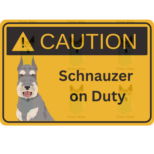 Schnauzer Dog 5in Transparent Caution Sticker