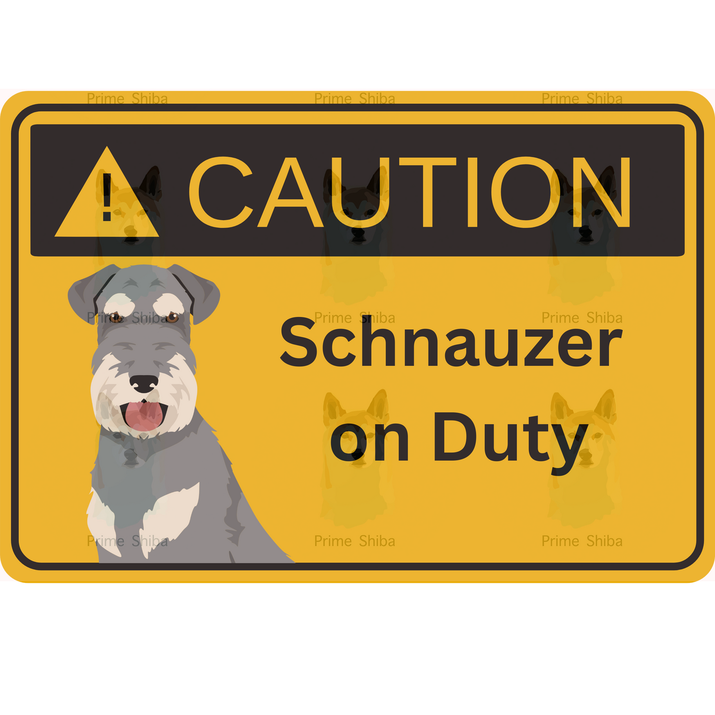 Schnauzer Dog 5in Transparent Caution Sticker