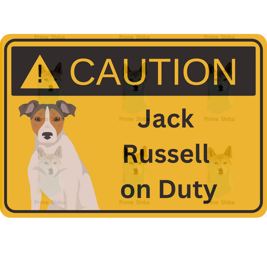 Jack Russell Terrier Dog 5in Transparent Caution Sticker