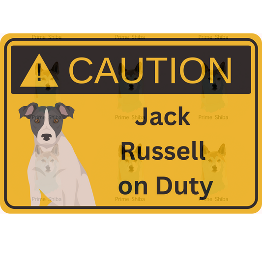 Jack Russell Terrier Dog 5in Transparent Caution Sticker