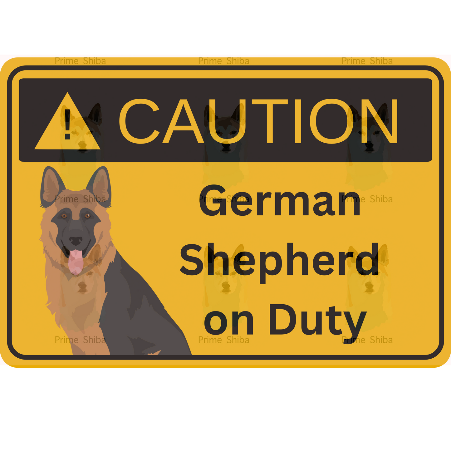 German Shepherd Dog 5in Transparent Caution Sticker