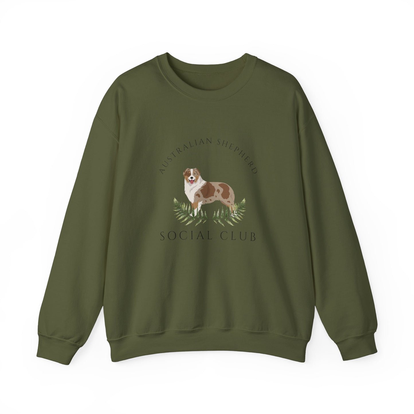 Australian Shepherd Dog Social Club Unisex Heavy Blend Crewneck Sweatshirt, Dog Mom Gift