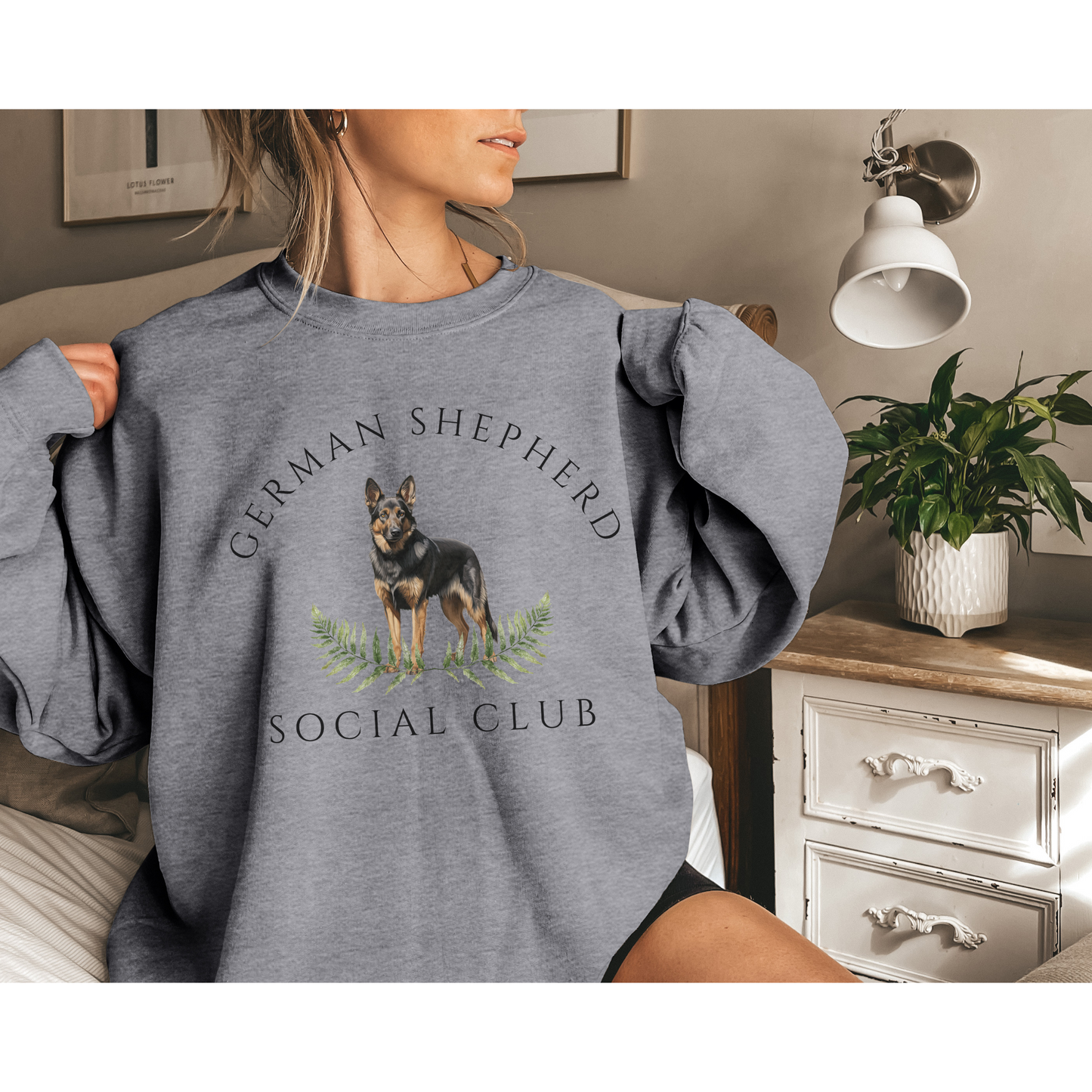 German Shepherd Dog Social Club Unisex Heavy Blend Crewneck Sweatshirt, German Shepherd Dog Mom Gift