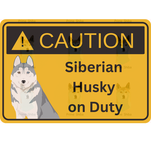 Siberian Husky Dog 5in Transparent Caution Sticker