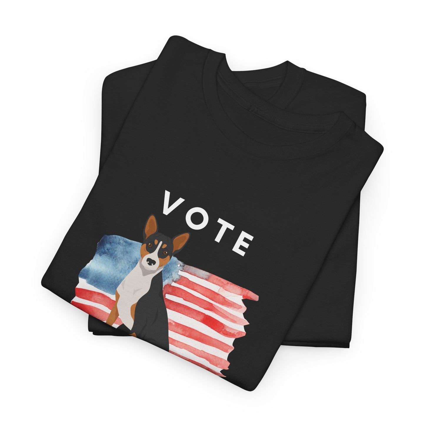 Basenji Dog Vote 2024, Election Unisex Heavy Cotton Tee, Dog Mom Gift, AKC