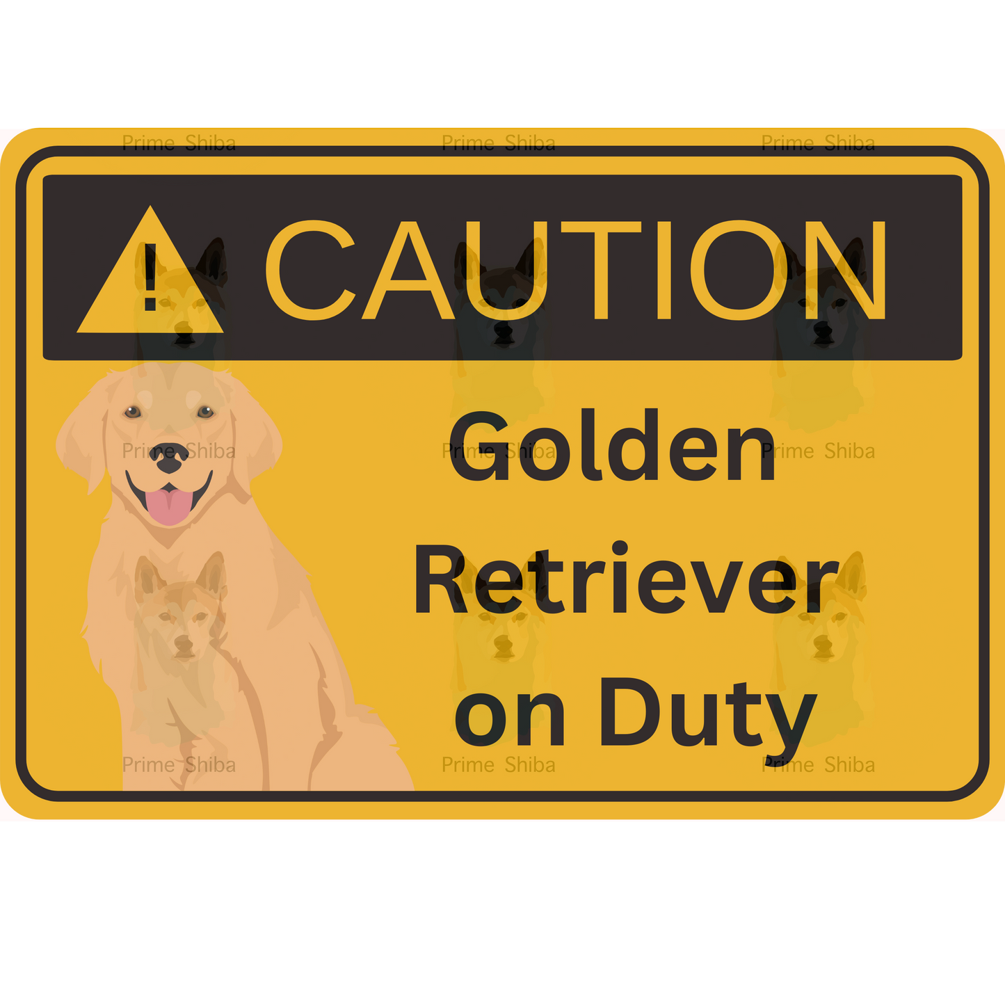 Golden Retriever Dog 5in Transparent Caution Sticker