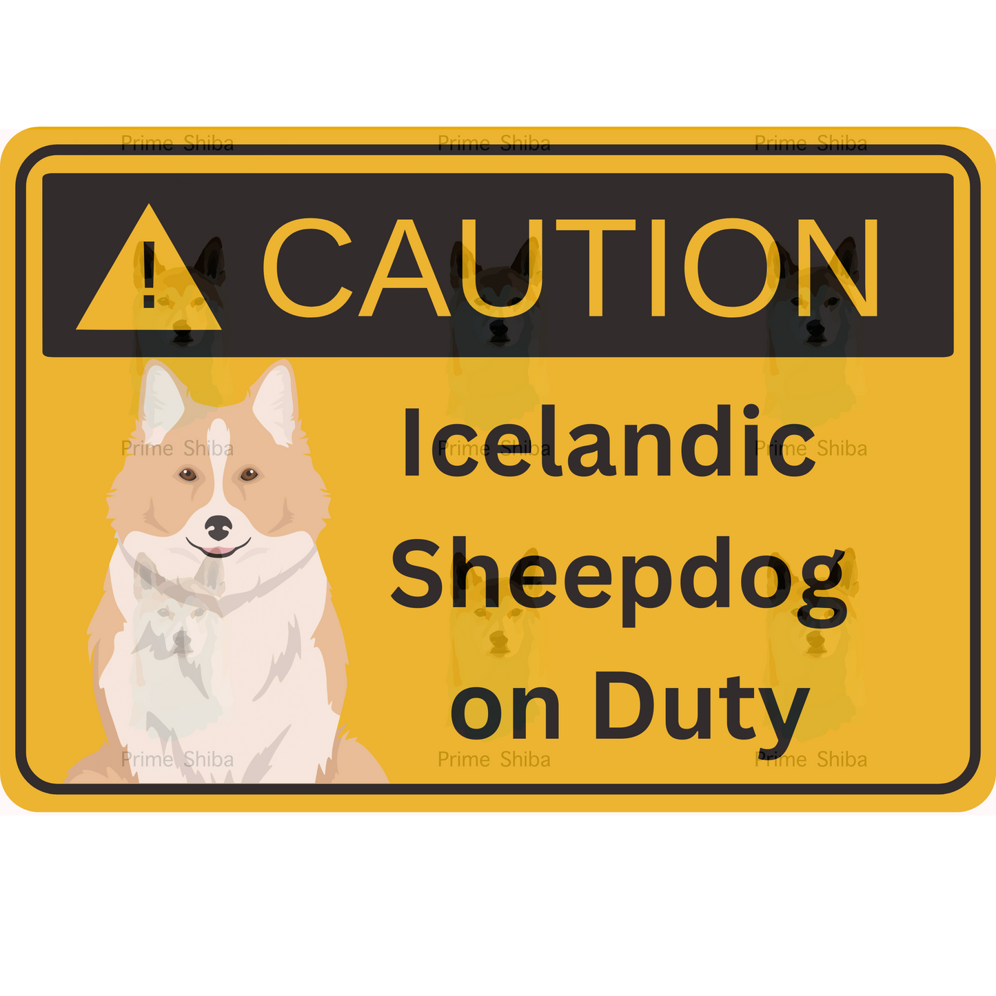 Icelandic Sheepdog Dog 5in Transparent Caution Sticker